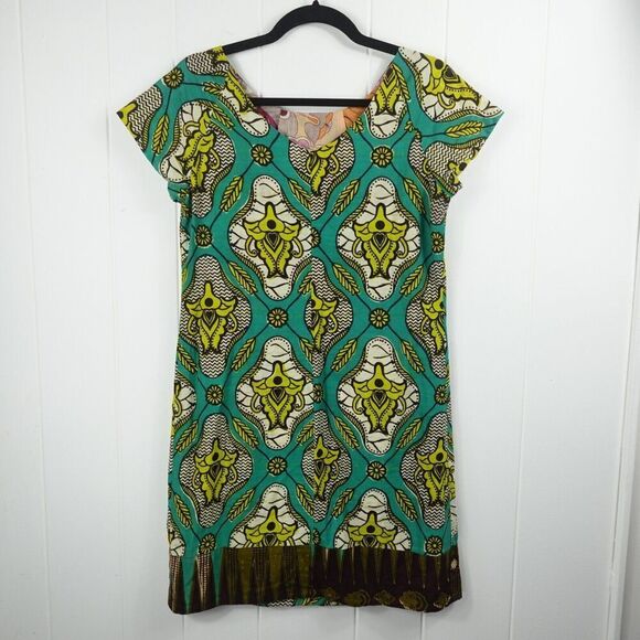 Dema Womens Abstract Floral Cotton Dress Medium - Picture 1 of 11